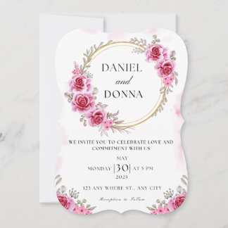 Flat Greeting Card For you happy Weeding party