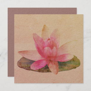 FLAT GREETING CARD : PINK LOTUS