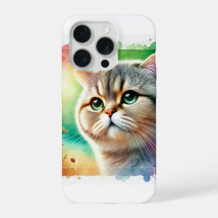 Flat Headed Cat 310724AREF106 - Watercolor iPhone 15 Pro Case