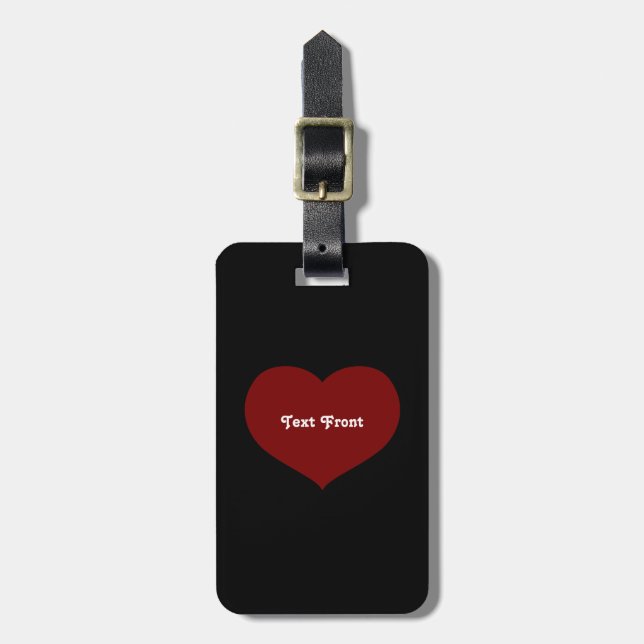 Flat Heart Icon Luggage Tag (Front Vertical)