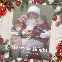 Flat Holiday 5"x7" Photo Card Merry & Bright