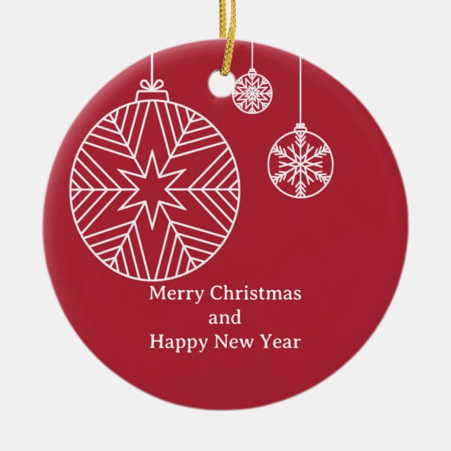 Flat Holiday Card Ceramic Ornament (Front)