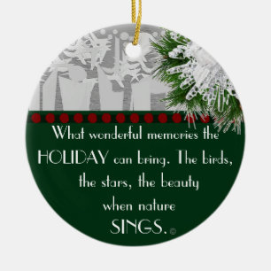 Flat Holiday Card Ceramic Ornament