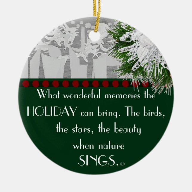 Flat Holiday Card Ceramic Ornament (Front)