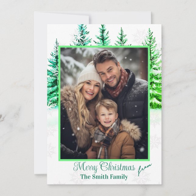 Flat Holiday Card Custom Photo (Front)