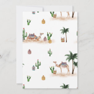 flat holiday card desert camele