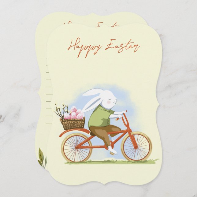 Flat Holiday Card "Happy Easter" . (Front/Back)