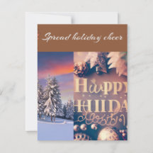 Flat Holiday Card, Size: 4.25" x 5.5", Paper: Matt