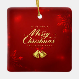 Flat Holiday Card, Size: 4.25" x 5.5", Paper: Matt Ceramic Ornament