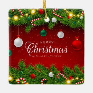 Flat Holiday Card, Size: 4.25" x 5.5", Paper: Matt Ceramic Ornament