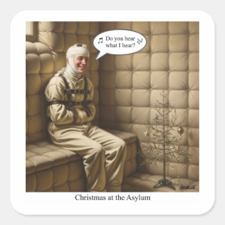 Flat Holiday Card Square Sticker