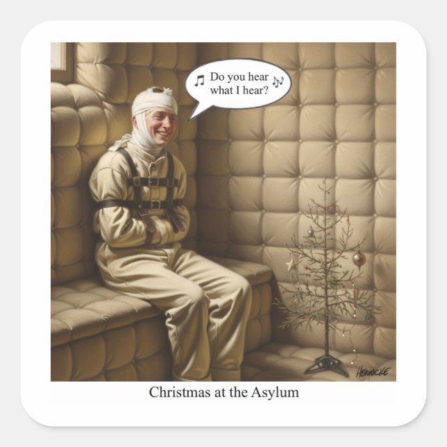 Flat Holiday Card Square Sticker (Front)