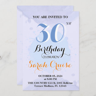 Flat Invitation, 30th Birthday  Invitation