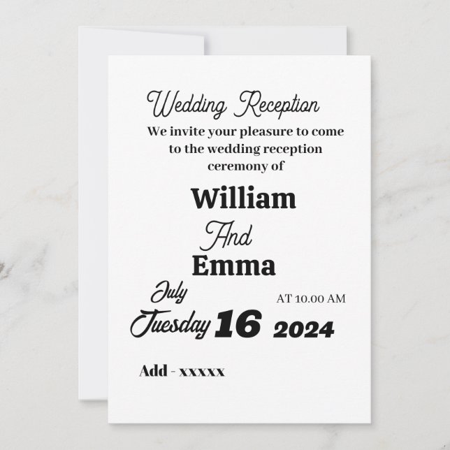 Flat Invitation, Size: 5" x 7", Paper: Matte, Enve Invitation (Front)