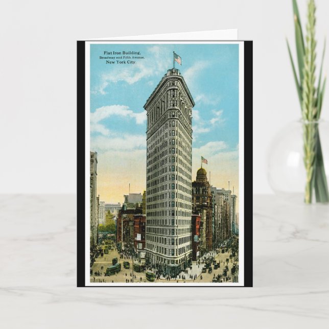 Flat Iron Building. Broadway and Fifth Ave. NYC Card (Front)