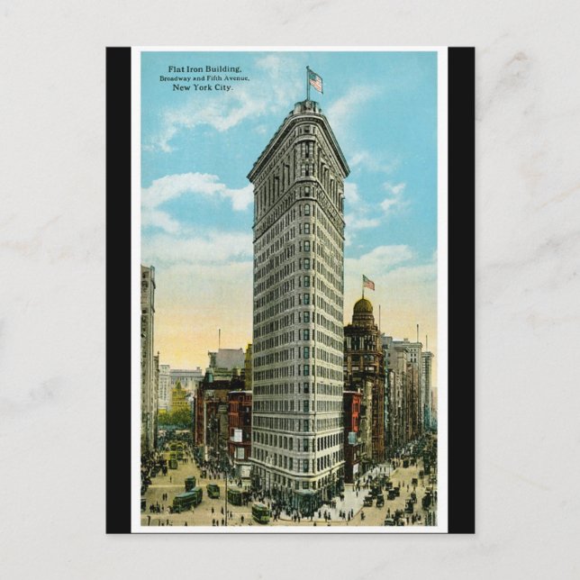 Flat Iron Building. Broadway and Fifth Ave. NYC Postcard (Front)