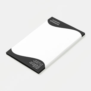 Flat Label Border - Wave black 1 Post-it Notes