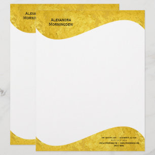 Flat Label Border - Wave gold 1 Custom Letterhead