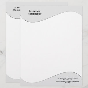 Flat Label Border - Wave grey gradient 1 Custom Letterhead