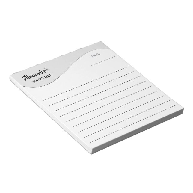 Flat Label Border - Wave grey gradient 1 Notepad (Angled)