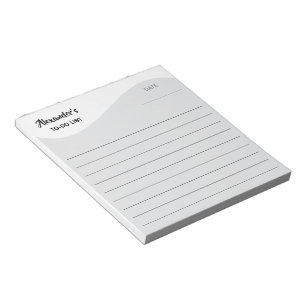 Flat Label Border - Wave white 1 Notepad