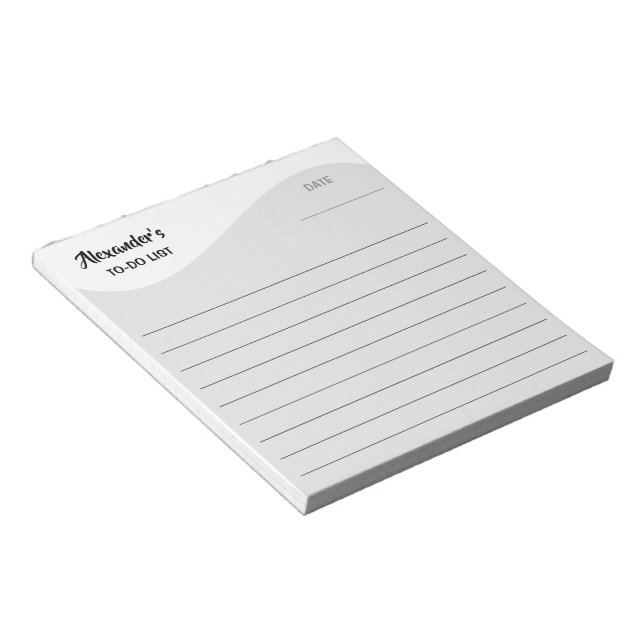 Flat Label Border - Wave white 1 Notepad (Angled)