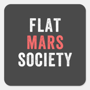 flat mars society square sticker