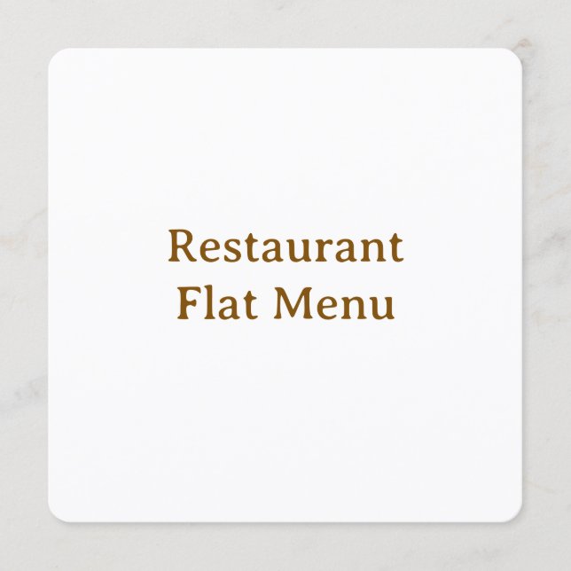 Flat Menu (Front)
