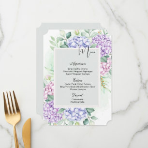 Flat Menu Card-Hydrangeas