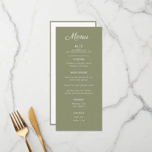 Flat Menu wedding Minimalist modern. 