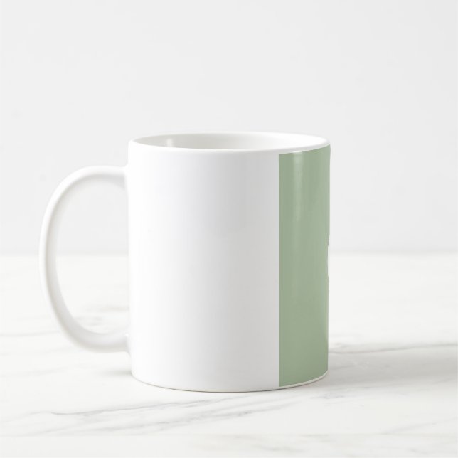 Flat Minimalist Moon Phase Mug - Muted Sage Green  (Left)