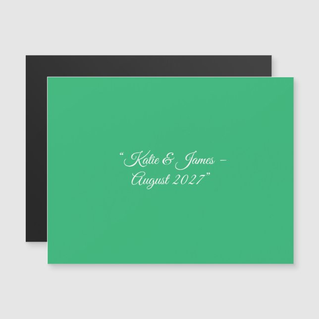 Flat Mint Green Background – Wedding Design Magnetic Invitation (Front/Back)