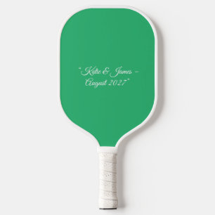 Flat Mint Green Background – Wedding Design Pickleball Paddle