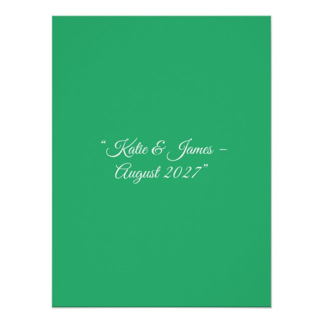 Flat Mint Green Background – Wedding Design Poster (Front)