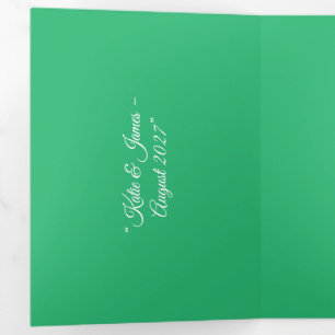 Flat Mint Green Background – Wedding Design Tri-Fold Invitation