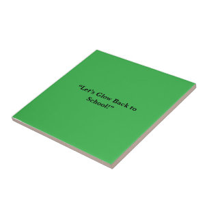 Flat Neon Green Background – School Texture Ceramic Tile