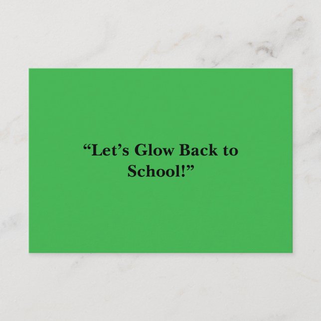 Flat Neon Green Background – School Texture Enclosure Card (Front)