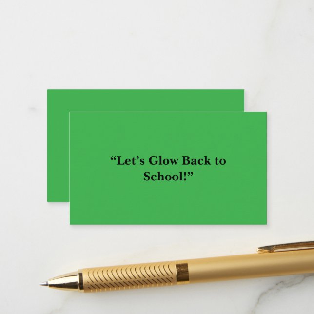 Flat Neon Green Background – School Texture Enclosure Card (Front/Back In Situ)