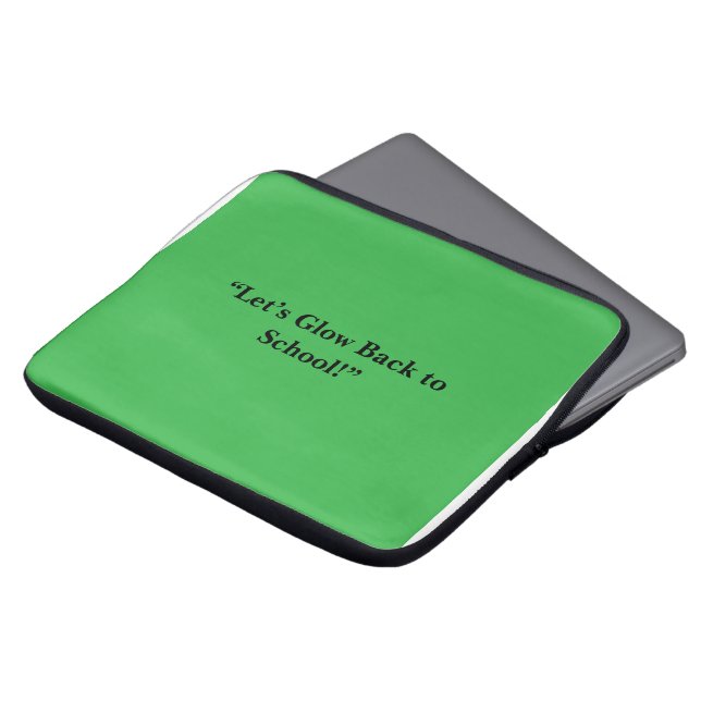 Flat Neon Green Background – School Texture Laptop Sleeve (Front Top)