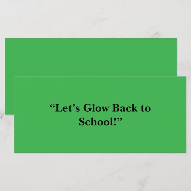 Flat Neon Green Background – School Texture Menu (Front/Back)