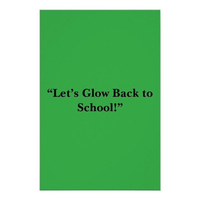 Flat Neon Green Background – School Texture Poster (Front)