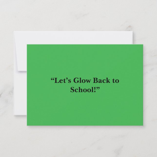Flat Neon Green Background – School Texture RSVP Card (Front)