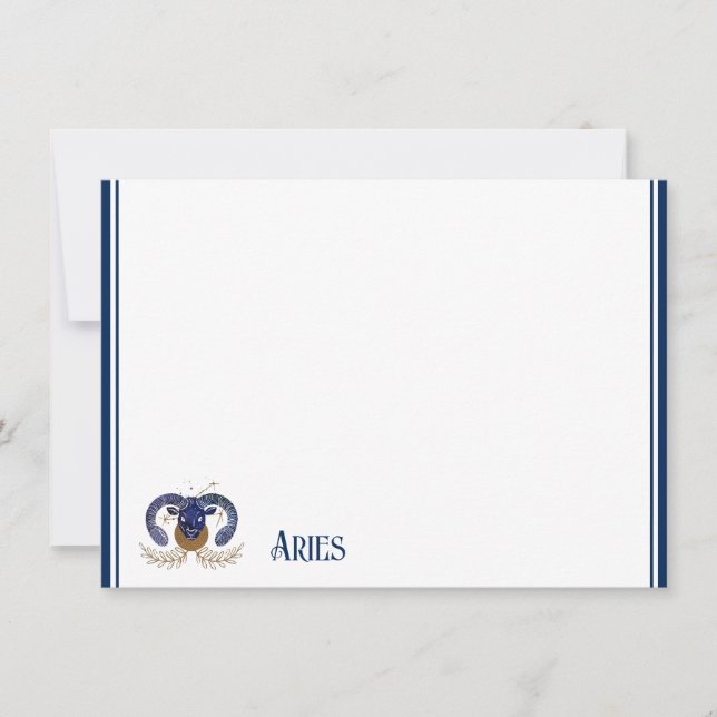 Flat Note Card-Aries Card (Front)