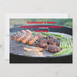 Flat Note Card-Barbeque Invite