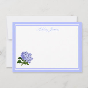 Flat Note Card-Blue Hydrangea Card