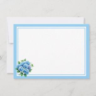 Flat Note Card-Blue Hydrangea Card