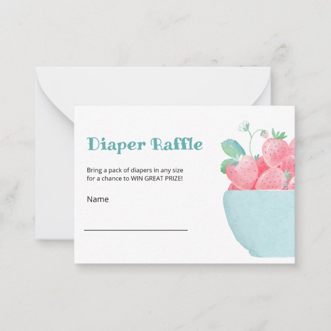 Flat Note Card Diaper Raffle for baby shower  (Front)