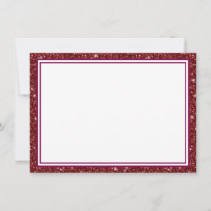 Flat Note Card-Glitter Border Card