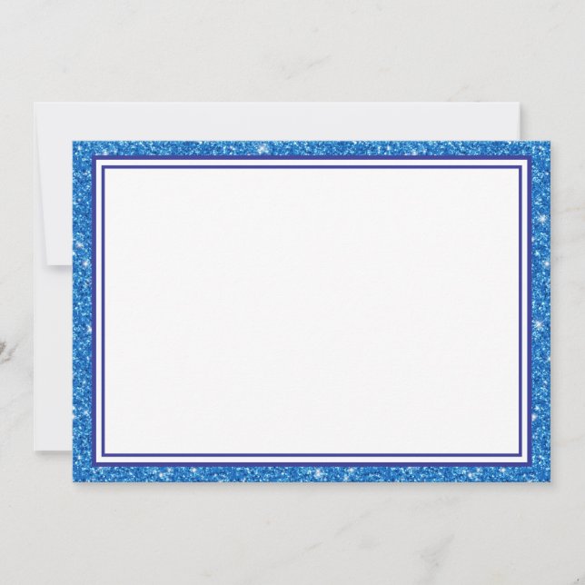 Flat Note Card-Glitter Border Card (Front)