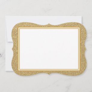 Flat Note Card-Gold Glitter Border Card